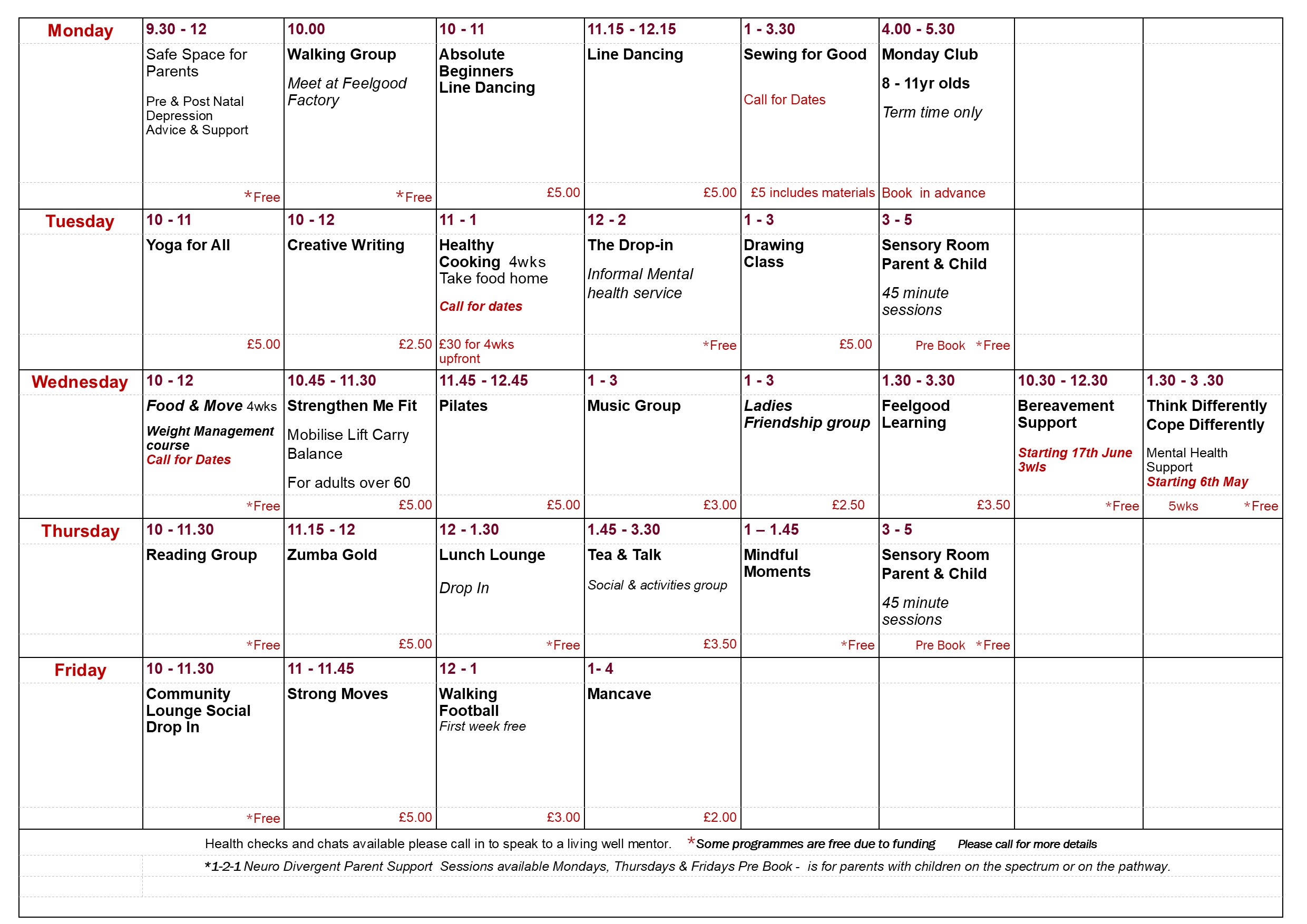 New Time Table April to June 26 Display